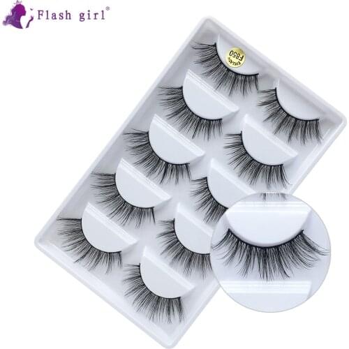 Flash girl luxury F850 lashes 6 model 5pais 3D mink Eye Lashes COMFORT false Eyelashes