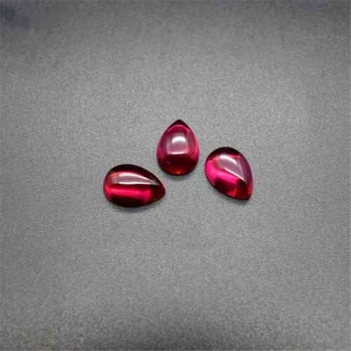 Ruby Pear Shaped Cabochon Teardrop Cabochon Ruby Gem Blood-red Ruby Multiple Sizes to Choose GR42
