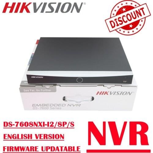 Hikvision 8-ch 4K DS-7608NXI-I2/8P/S 1U 8 POE AcuSense NVR Surveillance Network Video Recorder 4-ch facial recognition
