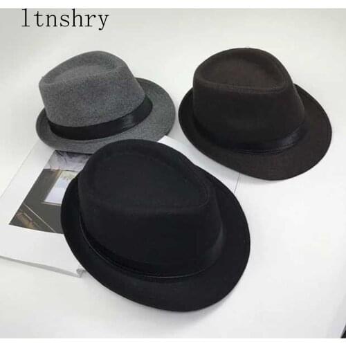 2019 Brand New Fashion Pure Cotton men Large Brim Cap winter Fall fedoras Floppy Male Jazz hat Vintage Popular wool caps