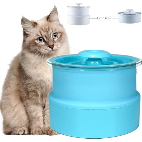 Foldable automatic cat drinking fountain 2.4L Dog Drinker fountain Circulating Water Cats Folding Water Dispenser Auto Geeder