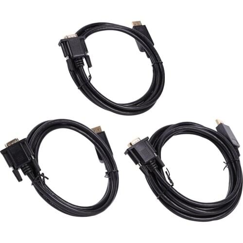 Standard DisplayPort Male to VGA Male Cable Cord Replacement for Laptop PC Projector Monitor DP to VGA Cable 3000x33x20mm