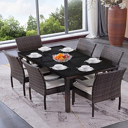 Rattan chair back chair outdoor balcony leisure table and chair combination simple modern garden rattan chair home outdoor table