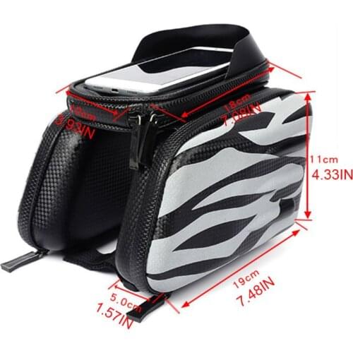 Mountain Bike Front Frame Bag Waterproof Phone Pouch Mount Pack Hard Shell Bicycle Top Tube Large Capacity Case