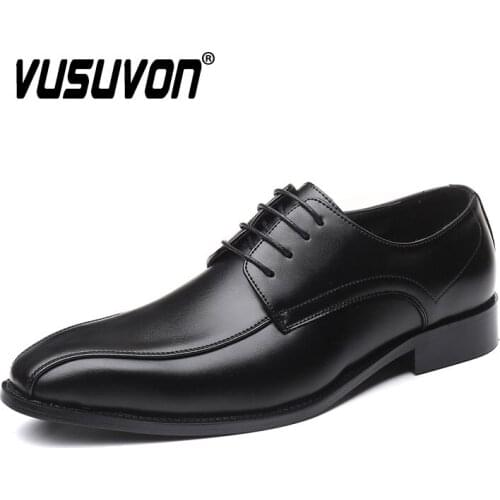 Men Derby Shoes Lace-Up Natural Genuine Leather Business Wide Feet Wedding Dress Male Formal Shoes Spring Big Size 38-48