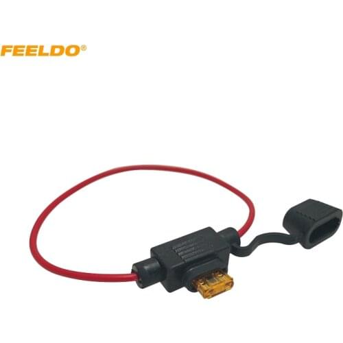 FEELDO 2pcs Waterproof Car Auto 10/15/20/30A Amp In Line Blade Fuse Holder Fuses #HQ5458