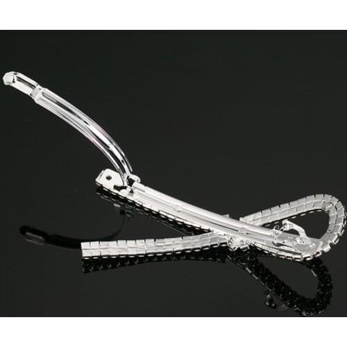 Fashion bowknot-liked silvery plated Crystal Hair Clip Pins Wedding Decoration Bridal Head Jewelry Hair Accessories wear #H018