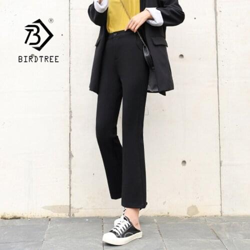 2021 Women Flare Suit Pants Summer Plus Size S-3XL High Waist Wide Leg Black Long Trousers Casual Bottoms All Match B18511X