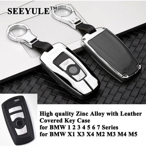 1pc SEEYULE Zinc Alloy Car Key Case Cover Accessories for BMW 1 3 5 7 F30 F07 F10 F01 F02 X1 F48 X3 F21 M3 F80 M5 F10 M4 F82 F83