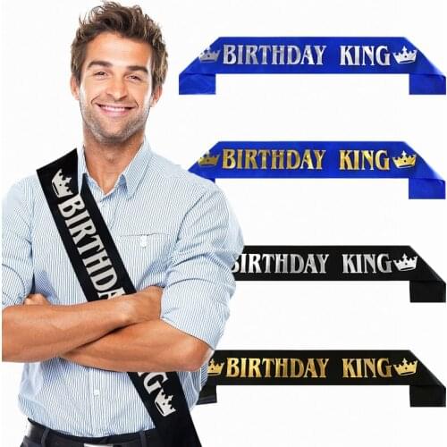 1pc Birthday King Queen Stain Sash For Men Women Boy Girl Adult Birthday Party Decoration Happy Birthday Anniversary Supplies