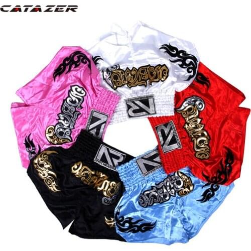 2021 HOT Mens Boxing Pants Printing Shorts Fight Grappling Short Polyester Kick Gel Boxing Muay Thai Pants Boxing Shorts