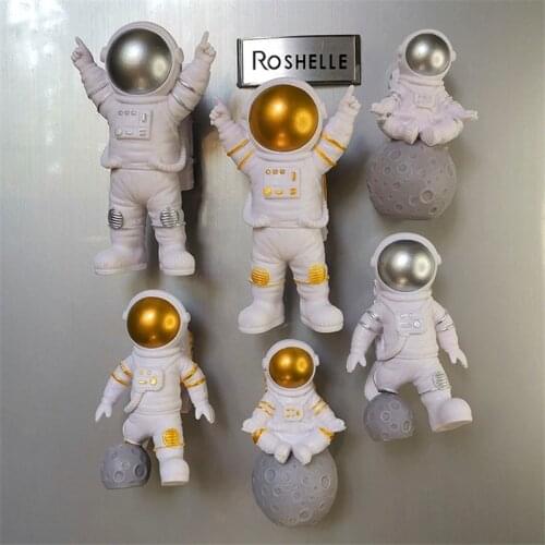 3D Refrigerator Magnets Sticker PVC Astronaut Mini Diy Model Star Space Pilot Cartoon Characters Home Decoration