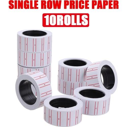 4000pcs Self Adhesive Price Tags Grocery Labels 10 Rolls 21*12mm White Pricing Stickers with Dual Red Line Office Mark