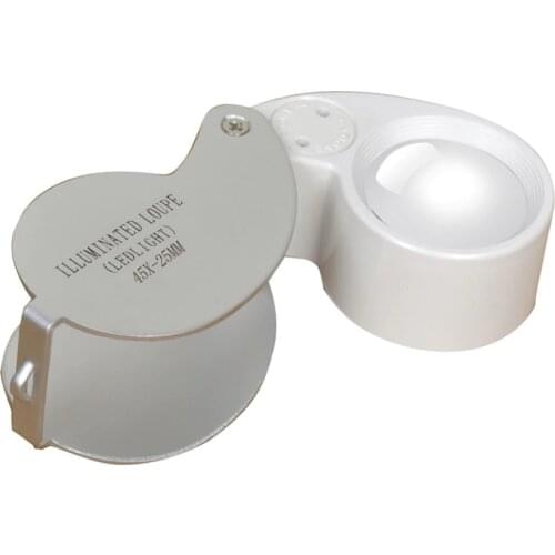 40x Foldable Portable Magnifying Glass Handheld Compact Microscope For Jeweler Appraisal 25mm Magnifier