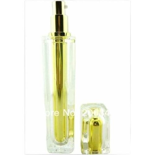 50ML gold square acrylic pump lotion bottle,cosmetic container,press pump bottle ,Cosmetic bottle Cosmetic Packaging