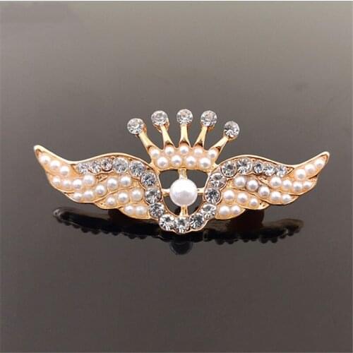50pcs Crown Wing Pearl Stones and Crystals strass Rhinestone Applique pedras e cristais Flatback Accessories Wedding Hairpin Art