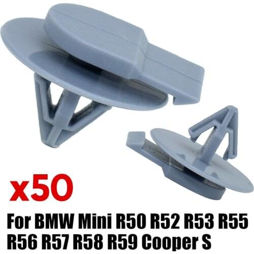 50pcs Exterior Fender Wheel Trim Arch Clips For Mini Cooper Coupe RoadsterR50 R53 R55 R56 R57 R58 R59