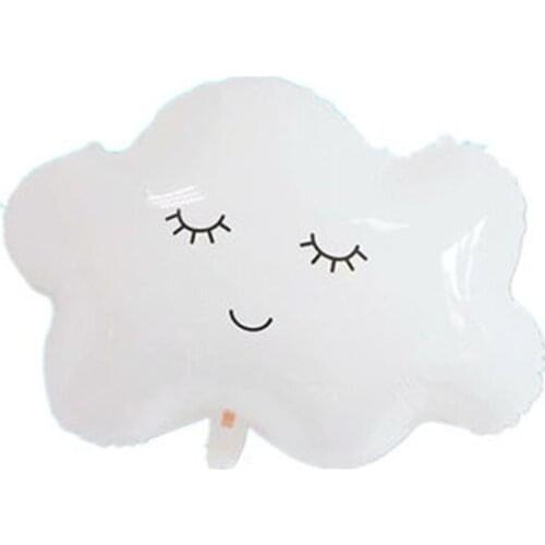 50pcs White Smiling Cloud Foil Balloon 74x60cm Helium Helium Birthday Party Wedding Anniversary Baby Shower Decoration Globos