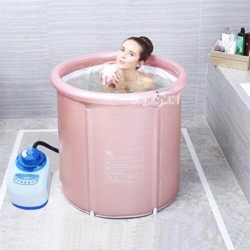 LC3001 Household Inflatable Heated Folding Warm Bath Barrel Whole Body Thickening Adult Steam Bathtub Bath Bucket With Lid