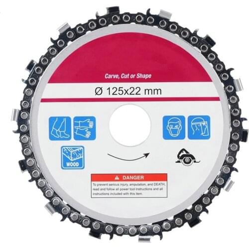5 Inch 22mm Diameter 14 Tooth Chainsaw Disc For Angle Grinders Circular Saw Blade Wood Cutting Steel Carving Cut Carve