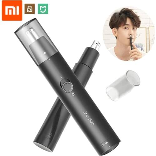 Original Xiaomi Youpin ShowSee Electric Nose Hair Trimmer Removable Washable Double-edged 360 Waterproof Rotating Cutter C1 BK