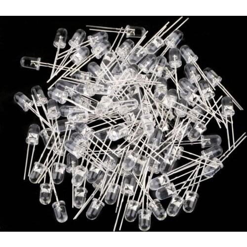 ICOCO Super Deals Top Selling 100Pcs 5mm White Ultra-Bright LED Light Lamp Emitting Diodes 15000MCD Hot Selling