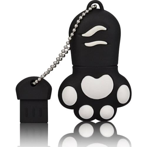 J-boxing Black USB Flash Drive 32GB Lovely Cat Claws Pendrive 16GB USB Memory Stick Women 64GB Thumb Drive for Laptop Mac Tablet