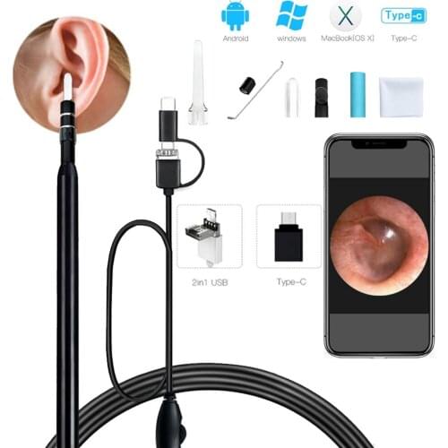 Ear scope Medical otoscope endoscope clean ears with camera Mini Camera ear Endoscope Inspection Otoscope Android Type-c usb