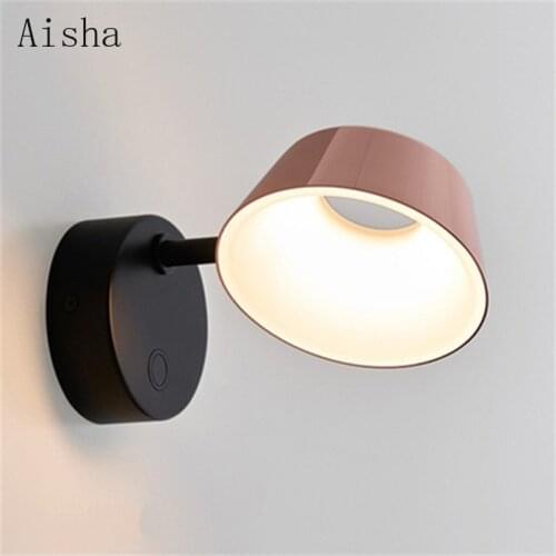 Nordic Creative Rotatable LED Wall Lamp Designer Simple Reading Lamps Modern Living Room Bedroom Bedside Aisle Wall Light Decor