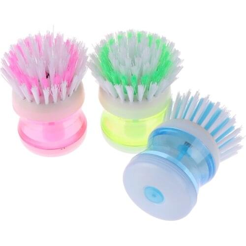 Kitchen Washing Utensils Pot Dish Brush With Washing Up Liquid Soap Dispenser Easy to use dishwasher