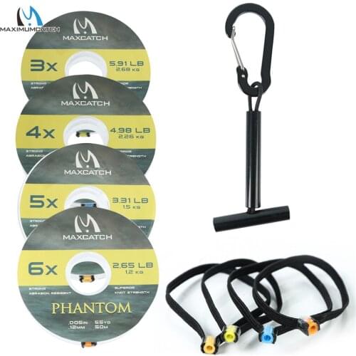 Maximumcatch Spools Tippet Line (2X,3X,4X,5X,6X,7X) Clear Fly Fishing Tippet Line with Tippet Holder & Spool Tender