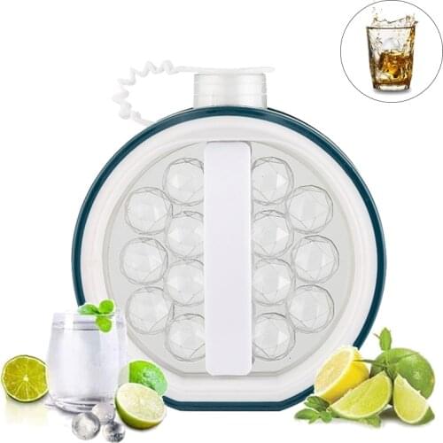 Summer Round Ice Ball Maker Molds 2 in 1 Portable Ice Cube Mold Water Bottle DIY Kitchen Tool Use for Home Juice Whisky Party