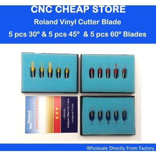 15pcs 30/45/60 degrees Roland Cricut Rabbit Liyu GCC Sign pal Refine Redsail Cutting Plotter Vinyl Cutter Blades
