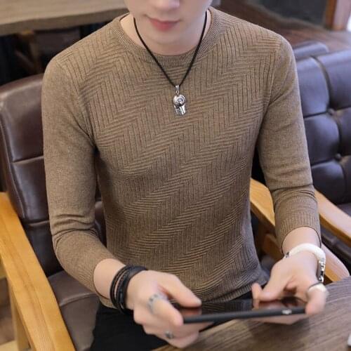 Sweater mens spring and autumn new fashion Korean sweater trend sweater