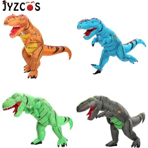 JYZCOS Adult T REX Inflatable Costume Dinosaur Costume Halloween Party Anime Cosplay Costume for Women Men Kids Carnival Costume