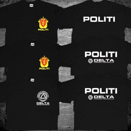 Norway Norwegian Police Politi T shirt men Special Rescue Unit Delta Force Army Combat top tee shirt US plus size