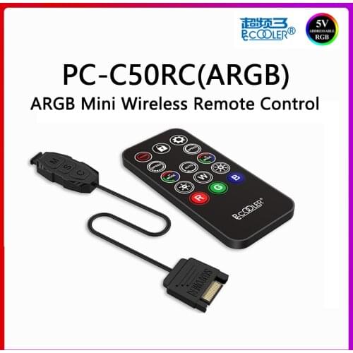 Pccooler PC-C5ORC PC-C50K 5V 3PIN ARGB Fan Light Case adapter bar Controller Contain Wireless Remote Control for CPU Cooling