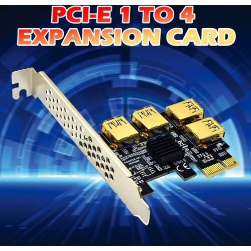 PCI-E to PCIe Adapter PCI-Express 1x to 16x 1 to 4 USB 3.0 Riser Four USB3.0 Graphics Expansion Card for BTC Mining