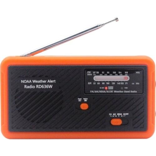 Solar Hand Crank Portable Radio AM/FM/NOAA Weather Radio with Light for Camping, Travel, Emergency