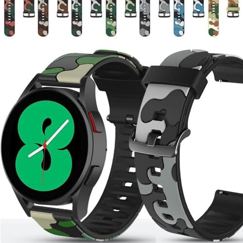 For Samsung Galaxy watch 4 Classic 42mm 46mm/Galaxy Watch 4 40mm 44mm Strap Wristband 20mm Bracelet Camouflage Pattern Watchband