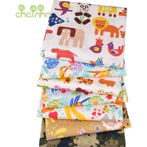 Printed Twill Cotton Fabric,The Animal Forest,Patchwork Cloth For DIY Sewing Quilting Baby&Childs Bedclothes Material