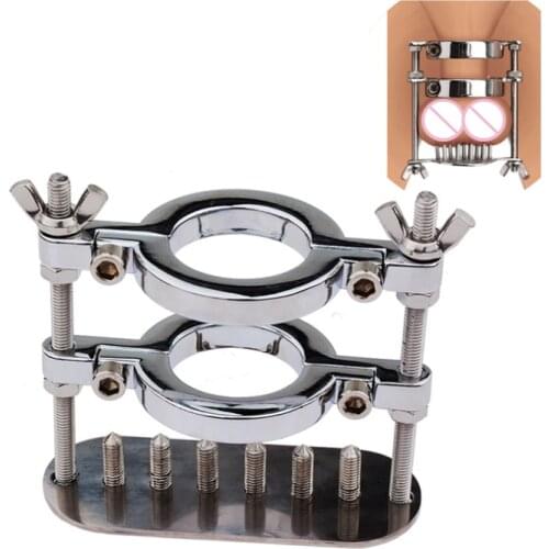 Spike Sex Clamp Penis Cock Ring Male Rings Chastity Cage Dick Erection Device Ball Crusher Stretcher Slave Bdsm Scrotum Cbt Lock