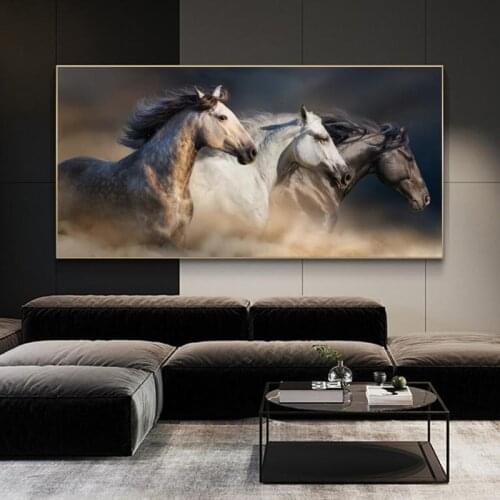 Modern Animals Art Canvas Posters And Prints Running Horses Canvas Paintings On the Wall Art Horses Pictures Home Decor Cuadros