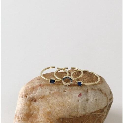 TIMEONLY Temperament 3 Pieces/set Square CZ Zirconia Circle Rings for Women Round Hollow Rings Valentine Day Gifts Jewellery