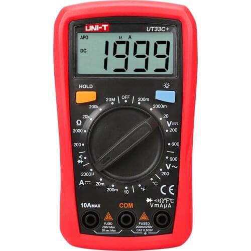 UNI-T UT33C+ Digital Multimeter Auto Range Palm Size AC DC Voltmeter Ammeter Resistance Capatitance Tester