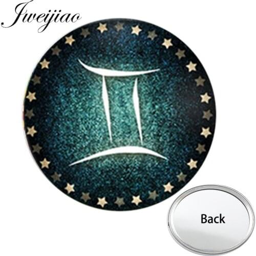 Youhaken 12 Zodiac Horoscope Pisces Sagittarius Virgo Gemini Symbol Mini Pocket Mirror Makeup Vanity Hand Travel Purse Mirror