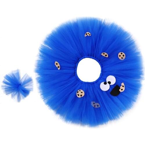 Toddler Baby Girls Tutu Skirt with Cute Cookie Cartoon Children Tulle Skirts for Kids Girl Tutus Ball Gown Halloween Costumes