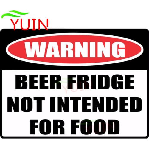 Funny WARNING Sign BEER FRIDGE NOT INTENDED FOR FOOD Car Sticker Motorcycle Cars Accessories PVC Window Waterproof Decal 16*12cm
