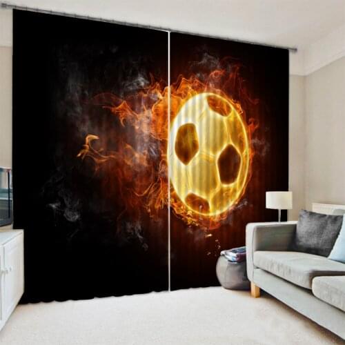 3D Soccer Football Game Competition Window Curtains Blackout Curtain for Living Room Boys Bedroom Cortinas Para Sala De Estar