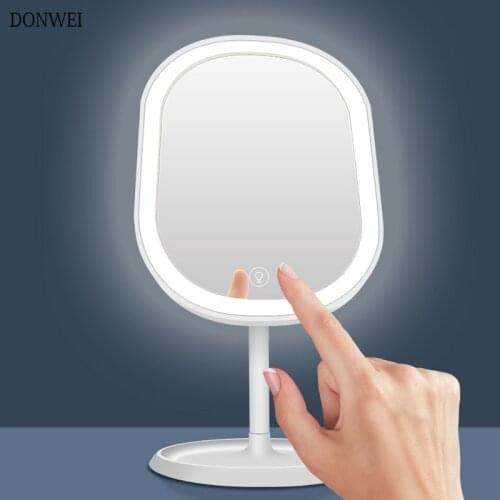 USB Powered LED Professional Lighted Makeup Mirrors With Adjustable 20 LED Light Touch Screen Mirrors For Beauty Makeup